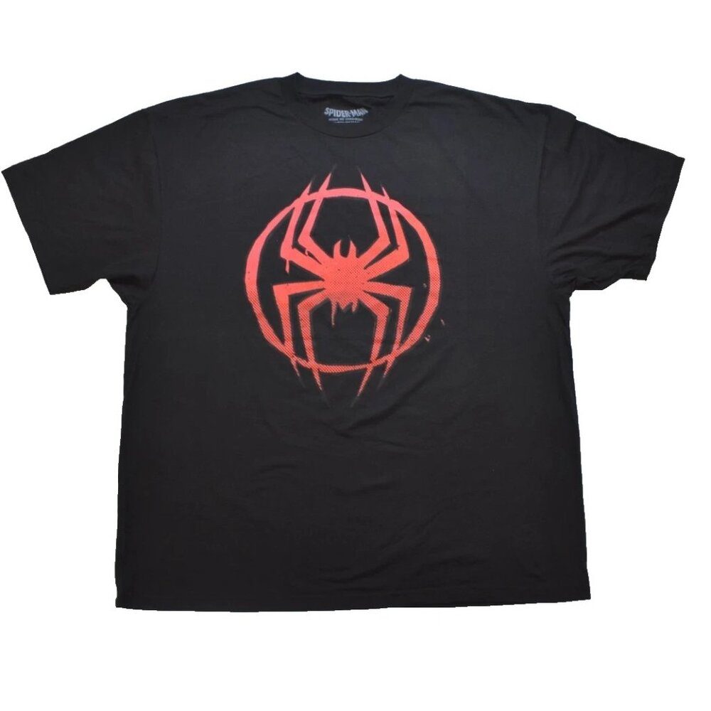 Spider-Man Across The Universe Mens Red Splatter Logo Shirt New 3XL